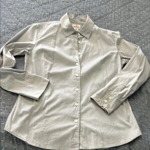 J Crew M light Grey polka dots Refined Stretch Haberdashery Button Up Down Shirt